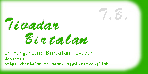 tivadar birtalan business card